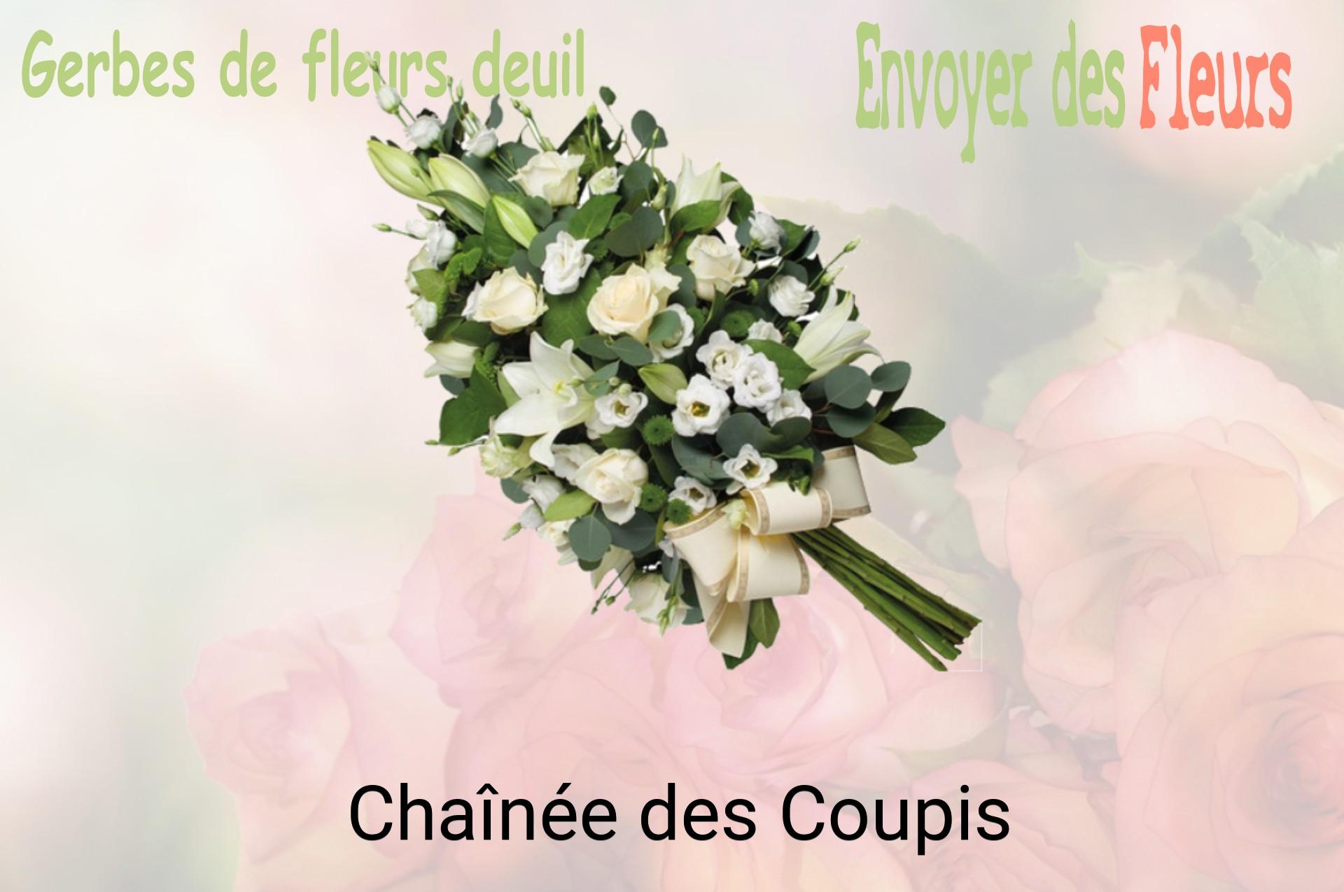 Gerbe de fleurs de deuil livrée à Chaînée-des-Coupis